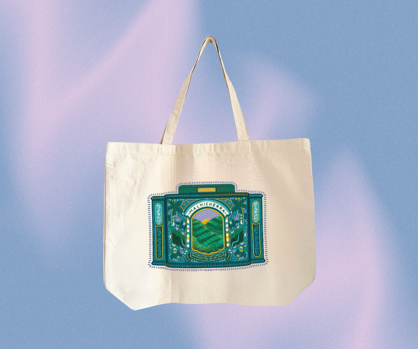 'Malnicherra Tea Tin' - Large Tote Bag