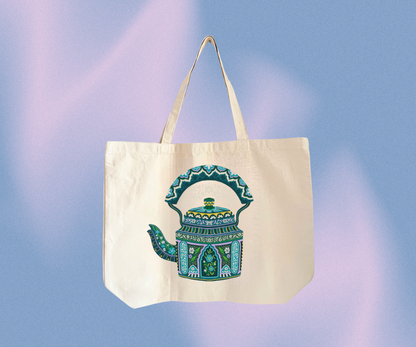 'Bengal Brew' Teapot - Large Tote Bag