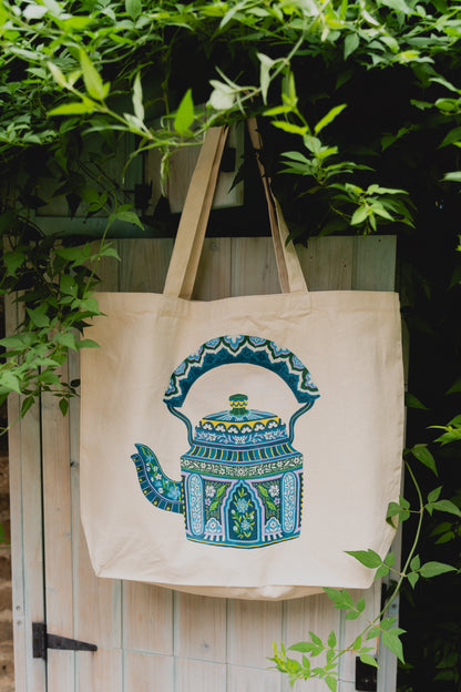 'Bengal Brew' Teapot - Large Tote Bag