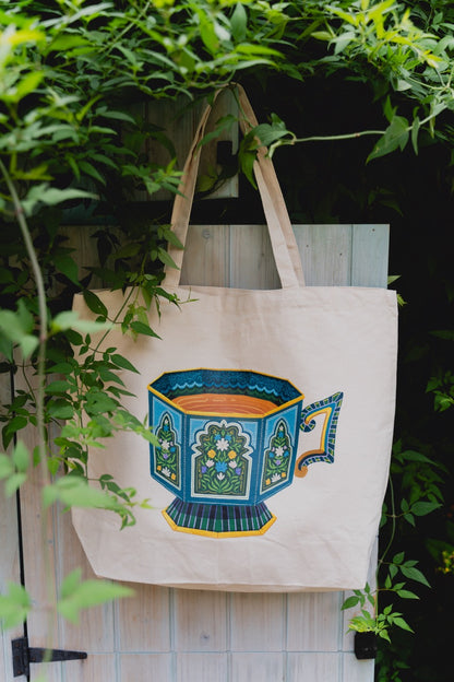 'Sylhet Sips' Teapot - Large Tote Bag