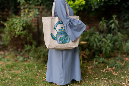 'Bengal Brew' Teapot - Large Tote Bag