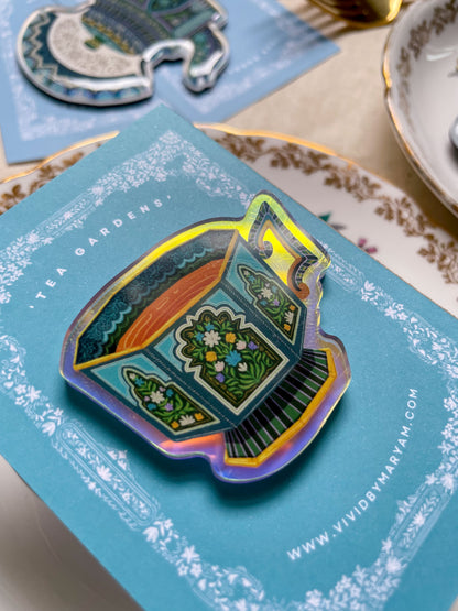 Sylhet Sips | Tea Cup | Rainbow Acrylic Pin Badge